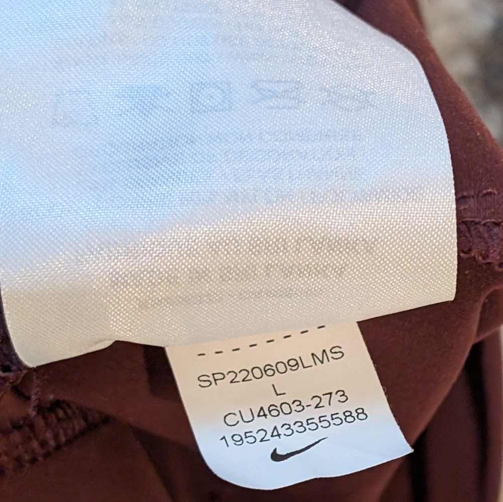 Nike Bliss Luxe 7/8 Training Jogger – Size Large, Burgundy-Brown (CU4603-273) - Picture 10 of 12